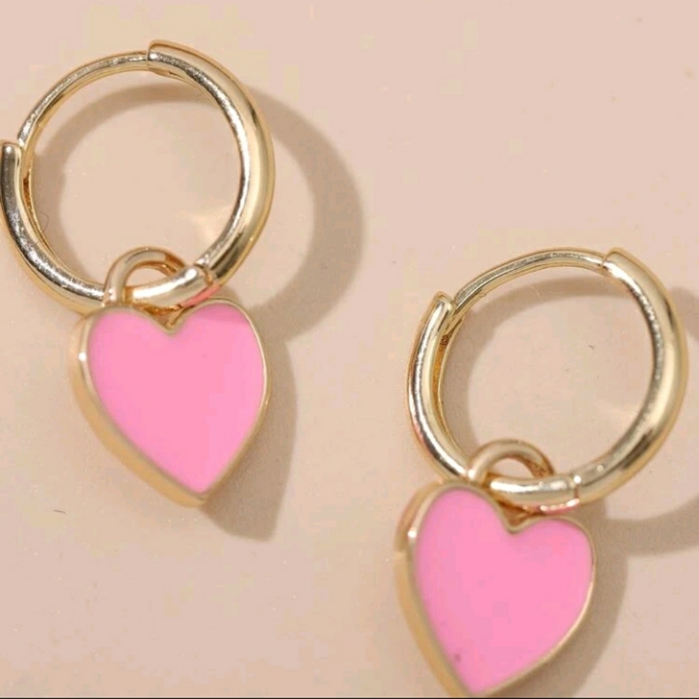 Heart Drop Earrings - Picture 2 of 2
